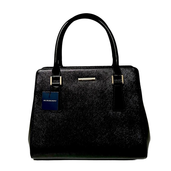 BURBERRY hand Bag NOVA Check Saffiano Leather Black - Picture 4 of 9